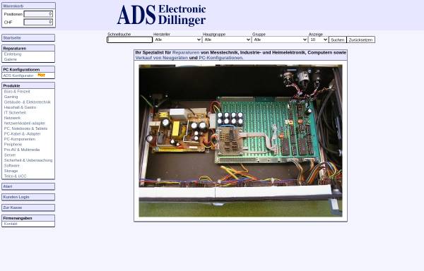 Vorschau von www.adse.ch, ADS Electronic Dillinger