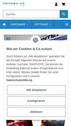 Vorschau der mobilen Webseite www.neon24.de, neon COMPUTER GmbH