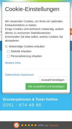 Vorschau der mobilen Webseite www.druckerpatronenhandel.de, Druckerpatronenhandel Arnold Richter