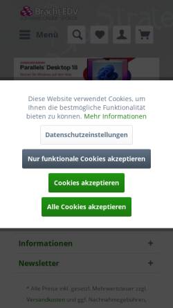 Vorschau der mobilen Webseite software-online-shop.de, Bracht EDV Handelsvertretung e.K.