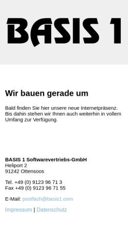 Vorschau der mobilen Webseite www.basis1.com, Basis 1 Softwarevertriebs GmbH