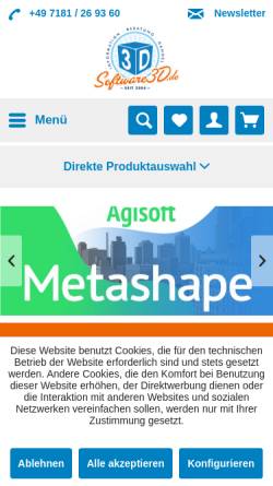 Vorschau der mobilen Webseite www.software3d.de, Software 3D