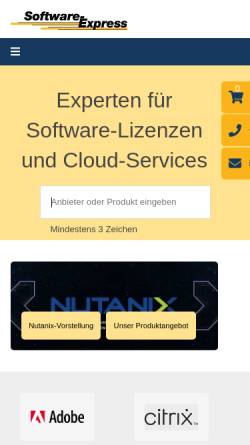 Vorschau der mobilen Webseite www.software-express.de, Software-Express GmbH & Co. KG