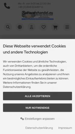 Vorschau der mobilen Webseite www.softwarehandel.eu, Metzinger-Hanssen GmbH