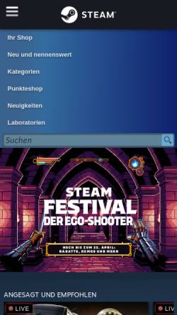 Vorschau der mobilen Webseite store.steampowered.com, Steam