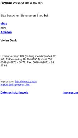 Vorschau der mobilen Webseite www.uzman-import.de, Uzman-Import-Export