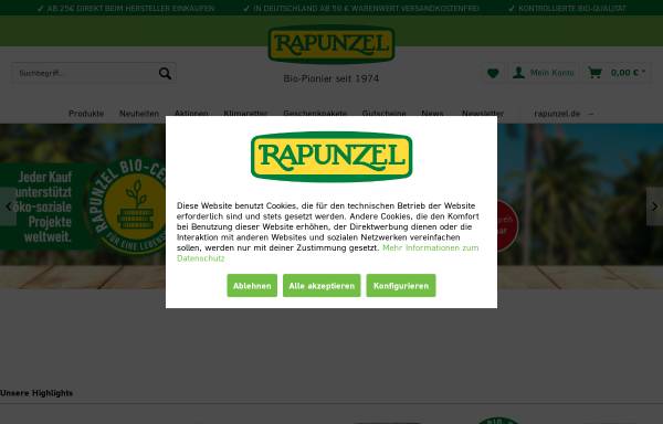 Vorschau von shop.rapunzel.de, Rapunzel AG