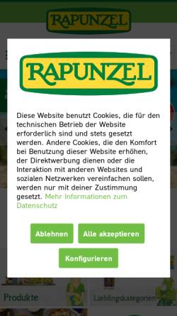 Vorschau der mobilen Webseite shop.rapunzel.de, Rapunzel AG