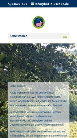 Vorschau der mobilen Webseite www.hof-bluschke.de, Biohof Bluschke