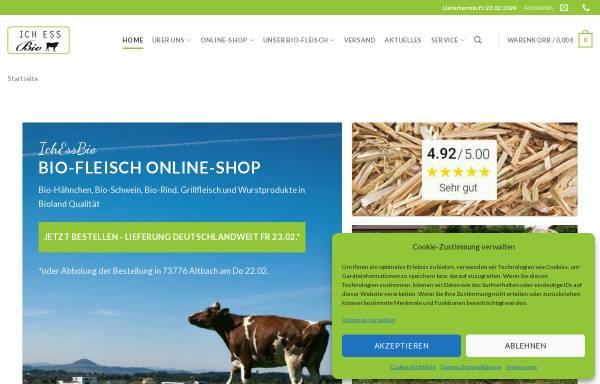Vorschau von www.ichessbio.de, IchEssBio - Bio-Fleisch Online-Shop