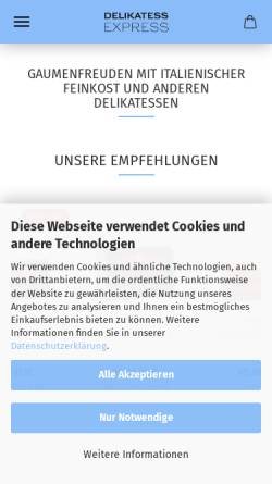 Vorschau der mobilen Webseite www.delikatess-express.de, Delikatess Express, Ingo Lefken