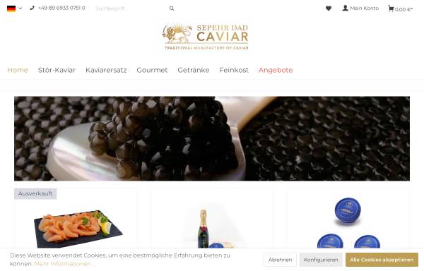 Vorschau von www.kaviar.de, Sepehr Dad Caviar GmbH