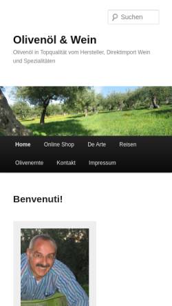 Vorschau der mobilen Webseite www.bellina.eu, Olivenöl & Wein bei Luigi Bellina