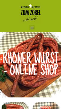 Vorschau der mobilen Webseite www.rhoener-wurst.de, Landmetzgerei Zobel