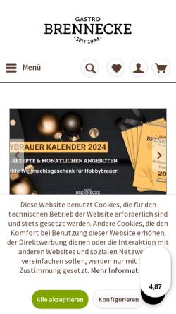 Vorschau der mobilen Webseite www.gastro-brauen.de, Gastro-brauen.de, Eckhard Brennecke