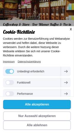 Vorschau der mobilen Webseite www.derwienerkaffee.de, Der Wiener Kaffee Michael Stenzel e.K.