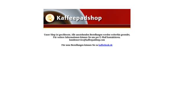 Vorschau von www.kaffeepadshop.com, Kaffeepadshop / We Deliver B.V.