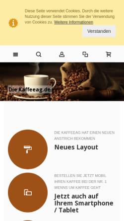 Vorschau der mobilen Webseite kaffeeag.de, Monique Schreiber