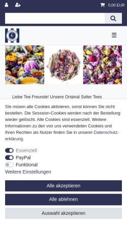 Vorschau der mobilen Webseite www.syltertee.de, Sylter Tee Company GmbH & Co KG