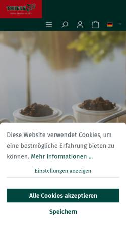 Vorschau der mobilen Webseite thiele-tee.de, Thiele und Freese GmbH & Co. KG