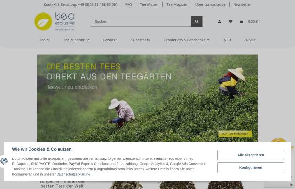 Vorschau von www.tea-exclusive.de, Tea exclusive, Royal Nature GmbH & Co. KG