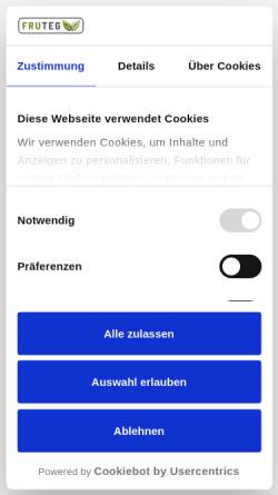 Vorschau der mobilen Webseite fruteg.de, Fruteg Früchte- und Teehandelsgesellschaft GmbH