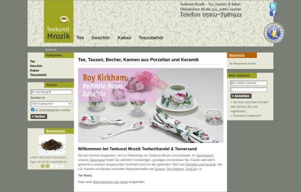 Vorschau von www.teekunst.de, Teekunst Mrozik, Stephan Mrozik