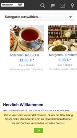Vorschau der mobilen Webseite www.teepartner.de, Teepartner Baumgarten KG