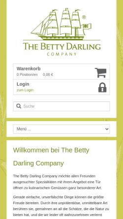 Vorschau der mobilen Webseite www.betty-darling.net, The Betty Darling Tea Company GmbH
