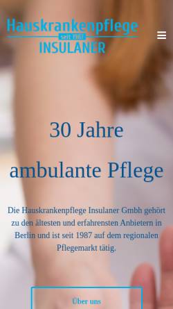 Vorschau der mobilen Webseite insulaner-pflege.de, Hauskrankenpflege Insulaner