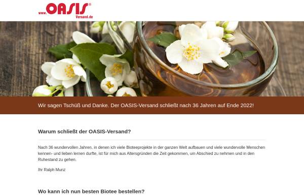 Vorschau von www.oasis-versand.de, Oasis Versand, RM-Service GmbH
