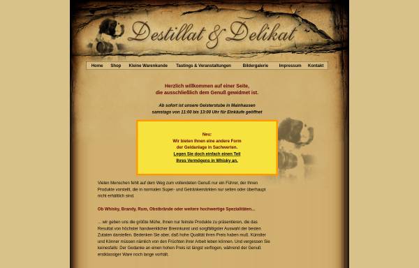 Vorschau von www.destillat-und-delikat.de, Destillat und Delikat, Gött Gerald