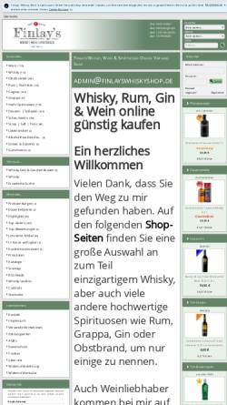 Vorschau der mobilen Webseite www.finlayswhiskyshop.de, Finlays Whisky Shop, Andreas Hamann