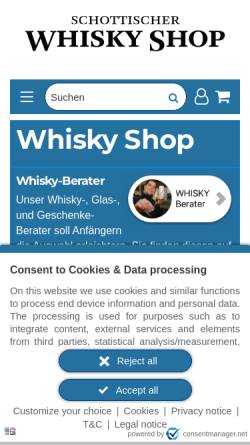 Vorschau der mobilen Webseite www.schottischerwhisky.com, Schottischer Whisky Shop, Heinrich Gilles
