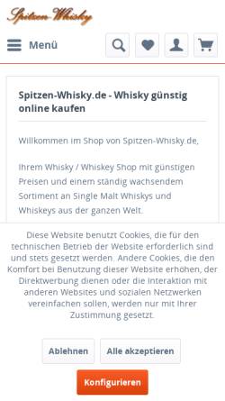 Vorschau der mobilen Webseite www.spitzen-whisky.de, Spitzen-Whisky, Ronny Müller