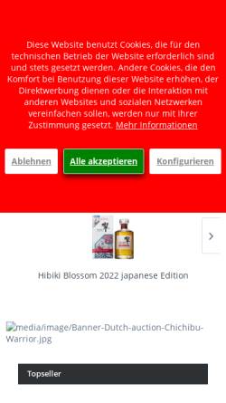 Vorschau der mobilen Webseite japanwhiskys.com, Weinboerse24 GmbH