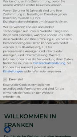 Vorschau der mobilen Webseite www.frankenwein-aktuell.de, Gebietsweinwerbung Frankenwein