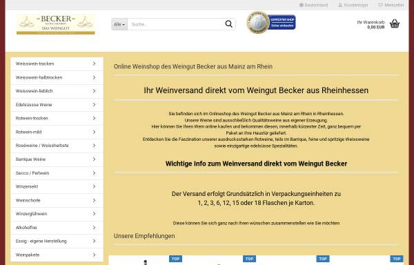 Vorschau von www.weinshop-becker.de, Weinsgut Becker