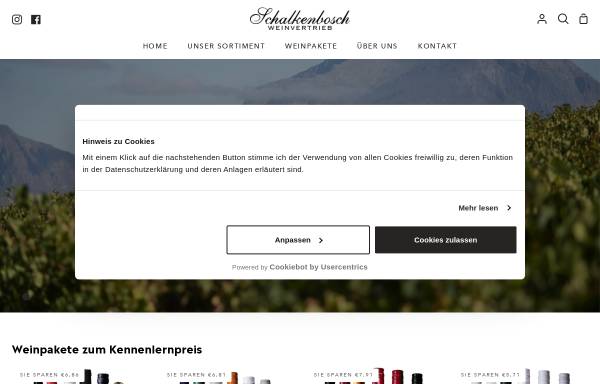Vorschau von www.schalkenbosch-weine.de, Schalkenbosch Weinvertriebs GmbH & Co. KG