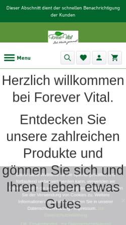 Vorschau der mobilen Webseite www.forever-vital.de, Forever-Vital , Joachim Armbruster