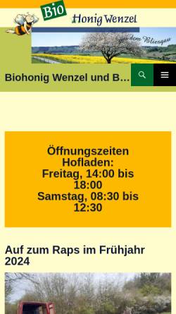 Vorschau der mobilen Webseite biohonig-wenzel.de, Biohonig Wenzel