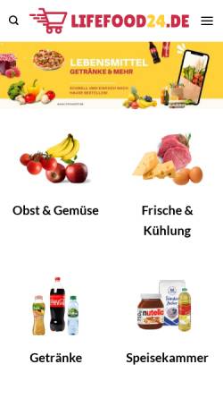 Vorschau der mobilen Webseite www.lifefood24.de, Lifefood Rohkost AG