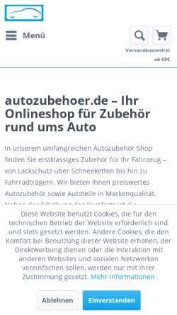 Vorschau der mobilen Webseite www.autozubehoer.de, Schäuble & Müller GmbH