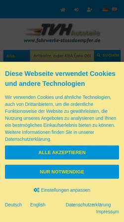 Vorschau der mobilen Webseite www.fahrwerke-stossdaempfer.de, TVH