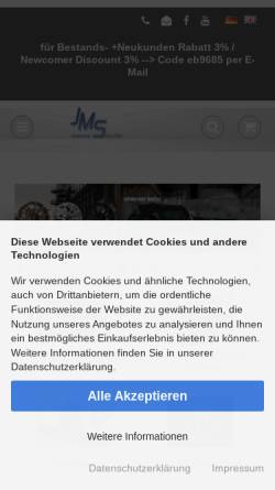 Vorschau der mobilen Webseite www.jms-fahrzeugteile.de, JMS Fahrzeugteile GmbH