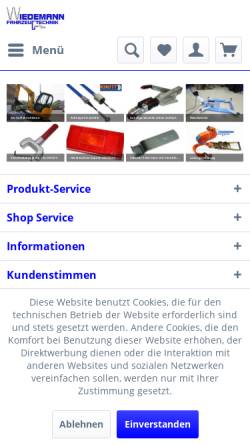 Vorschau der mobilen Webseite www.wiedemann-fahrzeugtechnik.de, Wiedemann Fahrzeugtechnik GmbH