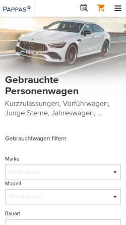 Vorschau der mobilen Webseite jahreswagen.com, MB Automobilvertriebsges.m.b.H.