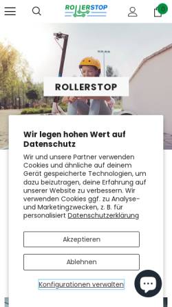 Vorschau der mobilen Webseite www.rollerstop.at, Rollerstop, Katharina Scichilone