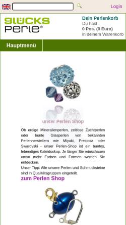 Vorschau der mobilen Webseite www.gluecksperle.at, Glücksperle GmbH
