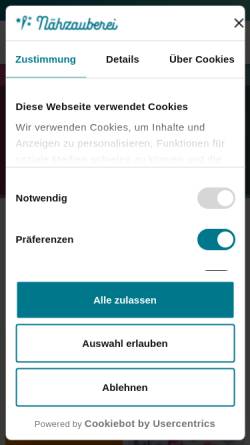Vorschau der mobilen Webseite naehzauberei.de, Nähzauberei